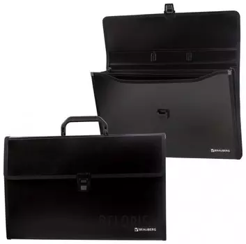 Портфель пластиковый Brauberg "Президент", А4 (390х260х40 мм), 3 отделения, с окантовкой, черный