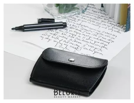 Портмоне-монетница, на кнопке, цвет чёрный