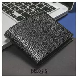 Портмоне мужское, 2 отдела, для карт, цвет чёрный