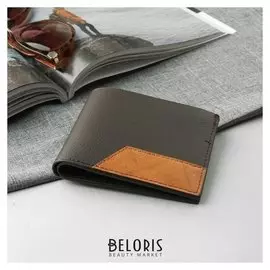 Портмоне мужское, 2 отдела, для карт, для монет, для Sim-карты, цвет коричневый