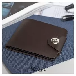 Портмоне мужское, 2 отдела, для карт, на магните, цвет кофе