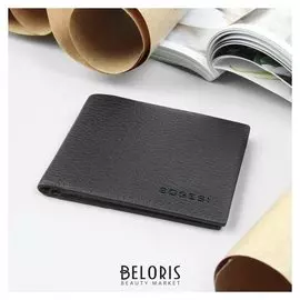 Портмоне мужское, 2 отдела, для кредиток, цвет чёрный