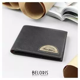 Портмоне мужское, 2 отдела, для кредиток, цвет чёрный