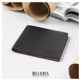 Портмоне мужское, 2 отдела, для кредиток, цвет чёрный