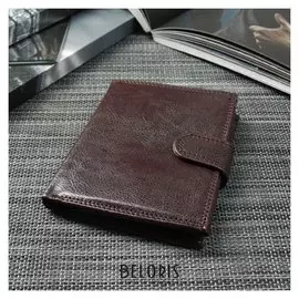 Портмоне мужское 2 в 1 (Авто), 4 отдела, для карт, для монет, цвет коричневый