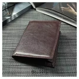 Портмоне мужское 2 в 1 (Авто), отдел, для карт, для монет, цвет коричневый