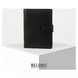 Портмоне мужское, 2 в 1, цвет чёрный