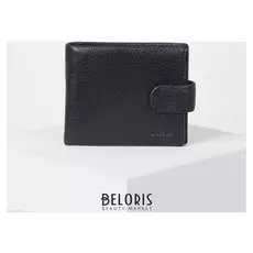 Портмоне мужское, 3 отдела, для карт, для монет, цвет чёрный