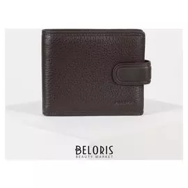 Портмоне мужское, 3 отдела, для карт, вкладыш, наружный карман, на магните, цвет коричневый