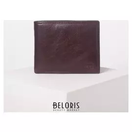 Портмоне мужское, 3 отдела, для купюр, для монет, наружный карман, цвет коричневый