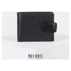 Портмоне мужское, 3 отдела на кнопке, цвет чёрный