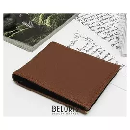 Портмоне мужское, 3 отдела, отдел для карт, цвет коричневый
