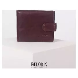 Портмоне мужское, 3 отдела, с расширением, для купюр, для монет, цвет коричневый