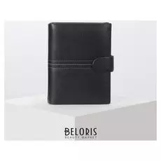 Портмоне мужское 3 в 1, с автодокументами и паспортом, цвет чёрный