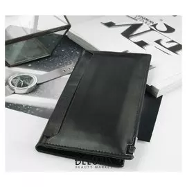Портмоне мужское, 4 отдела, для карт, цвет чёрный