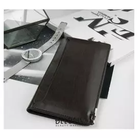 Портмоне мужское, 4 отдела, для карт, цвет кофе