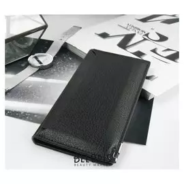 Портмоне мужское, 4 отдела, для карт, цвет чёрный