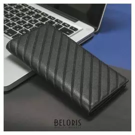 Портмоне мужское, 4 отдела, для карт, цвет чёрный