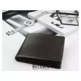 Портмоне мужское, 4 отдела, для карт, цвет кофе