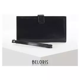 Портмоне мужское, 4 отдела, с ручкой, цвет чёрный