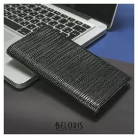 Портмоне мужское, 6 отделов, для карт, цвет чёрный