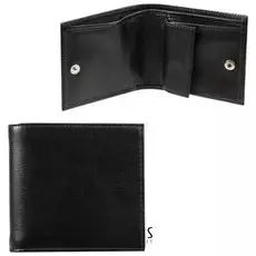 Портмоне мужское Befler "Грейд", 100х90 мм, натуральная кожа, на кнопке, черное