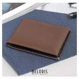 Портмоне мужское "Девид", 3 отдела, отдел для карт, цвет кофе