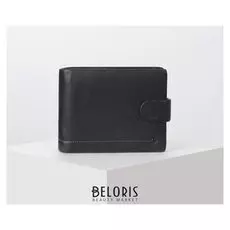 Портмоне мужское на кнопке, цвет чёрный