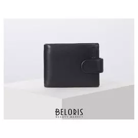 Портмоне мужское на кнопке, цвет чёрный