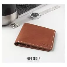 Портмоне мужское, отдел для карт, шора, цвет коричневый