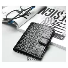 Портмоне на кнопке, 1 отдел, цвет чёрный