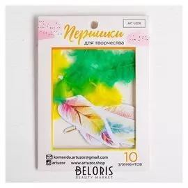 Пёрышки для творчества «В стране единорогов», 10.3 × 14.3 см