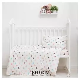 Постельное бельё 1,5 сп «Мороженое» 143х215 см, 150х214 см, 50х70 см