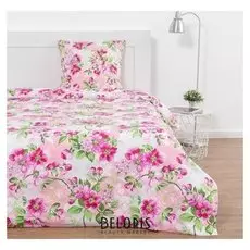 Постельное бельё 1, 5сп экономь и Я «Цветы» 147×215, 150×215, 70×70-1шт, цв.розовый, 120г/м², бязь, 100%хл