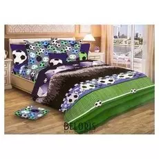 Постельное бельё 1,5сп «Футбольный фанат», 215х145 см, 220х150 см, 70х70 см, поплин