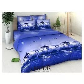 Постельное бельё 2 сп. «Василиса» океан 175х215 см, 200х220 см, 70х70 см - 2 шт.
