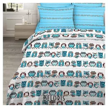 Постельное бельё 2 сп. «Василиса» совы 175х215, 200х220, 70х70 см - 2 шт.