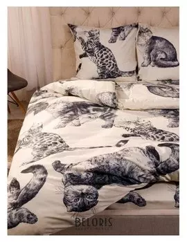 Постельное бельё 2сп ночь нежна «Барсик» 175х215, 180х220, 70х70см -2 шт