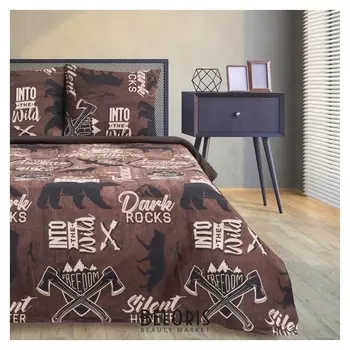 Постельное бельё "Этель" евро Dark Rock's 200х217 см, 220х240 см, 70х70 см -2 шт, бязь