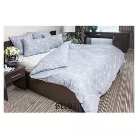 Постельное бельё ночь нежна евро «Грань», сер 200х220, 220х240, 70х70см 2шт, поплин