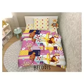 Постельное бельё василёк «Цирк» 145х215 см, 150х214 см, 70х70 см