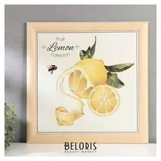 Постер дерево "Фруктовая коллекция. лимон" 35х35 см, ясень