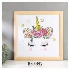 Постер дерево "Милый единорог" 35х35 см, ясень