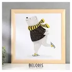 Постер дерево "Мишутка" 35х35 см, ясень