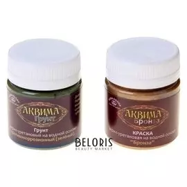 Поталь жидкая, набор 80 мл: краска акриловая, бронза, 40 мл, грунт 40 мл