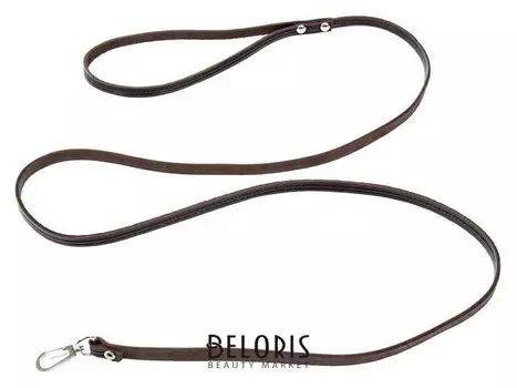 Поводок кожаный тисненый однослойный, 1.4 м х 0,8 см, коричневый