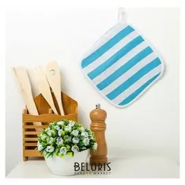Прихватка этель «Голубая полоска» 20×20 см, рогожка
