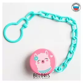 Прищепка-держатель для соски-пустышки Лама