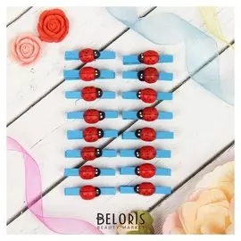 Прищепки «Божьи коровки», набор 16 шт., прищепка 3 × 0,4 см