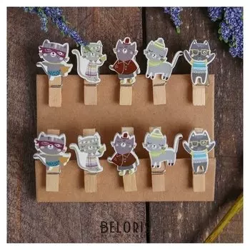 Прищепки декоративные «Котята» набор 10 шт.